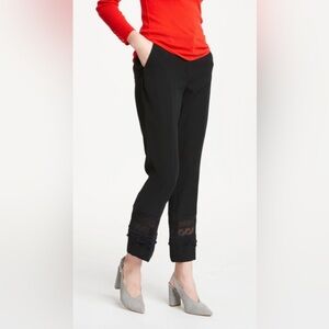 Marc Cain Pants Women's Trouser Crochet Lace Black Straight Size N2 3